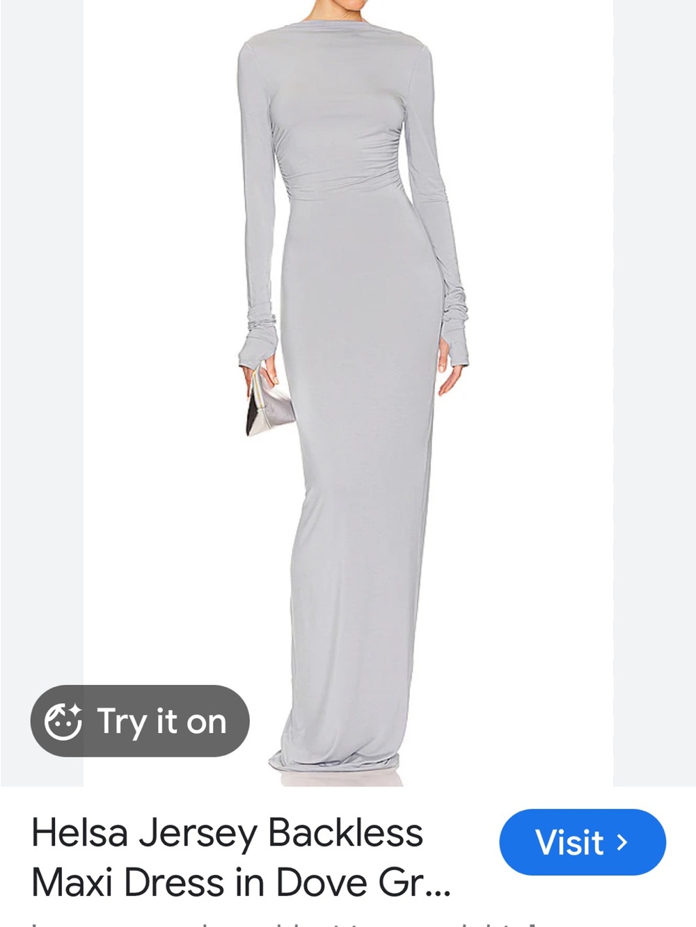 ELSA Long Sleeve Maxi Dress in Taupe Gray